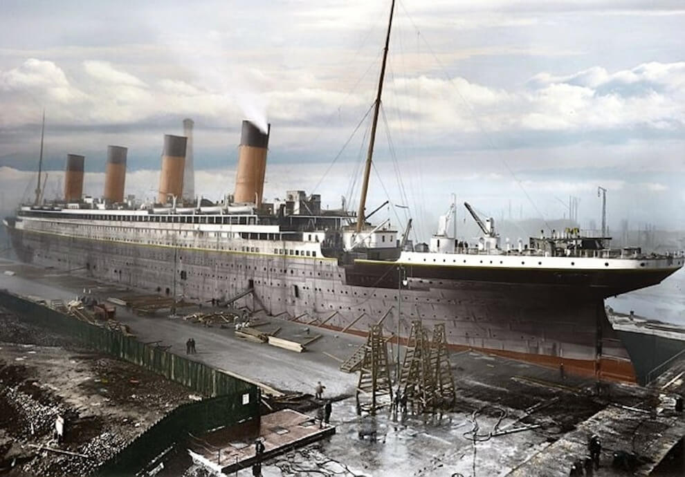 Фотография Титаника в стадии строительства